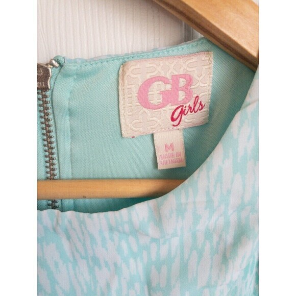 GB Girls Aqua Cheetah Print Sheer Layered Summer Dress - Picture 4 of 5